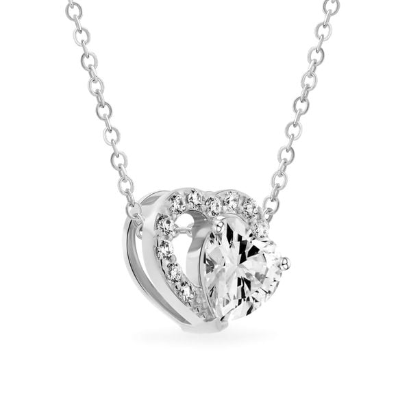 Mặt dây vàng trắng 14K gắn đá CZ DOJI AFPJ000525F2CZ1