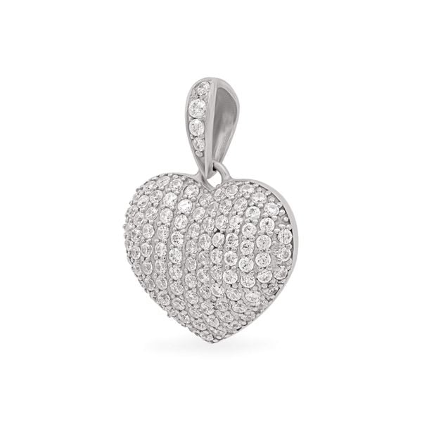 Mặt dây nữ vàng trắng 14K gắn đá CZ DOJI AFPK000043F2CZ1