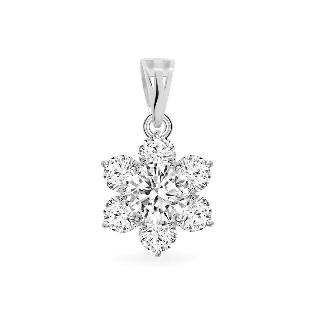 Mặt dây vàng trắng 14K gắn đá CZ DOJI AFPK000044F2CZ1 