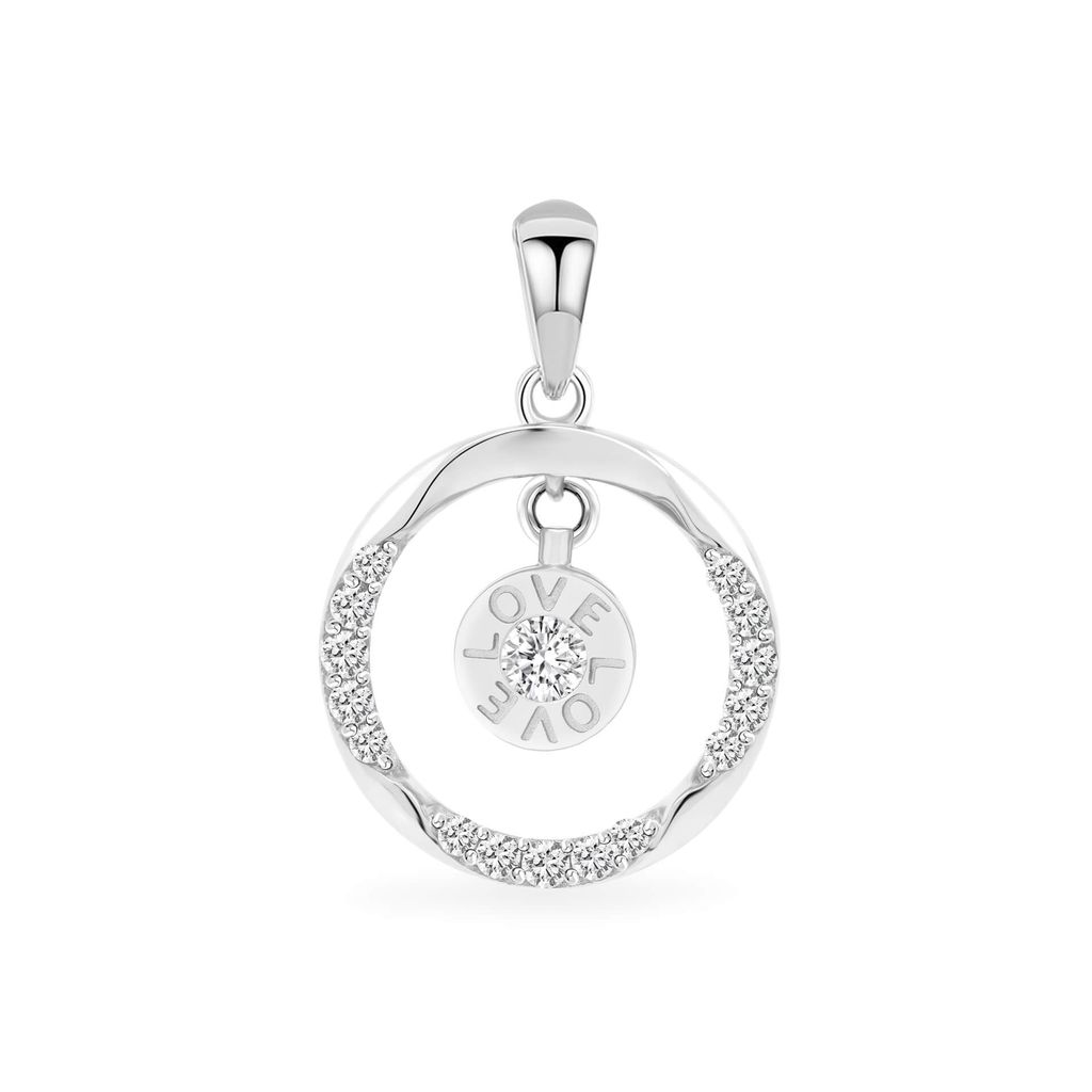 Mặt dây nữ vàng trắng 14K gắn đá CZ DOJI AFPK000313F2CZ1 