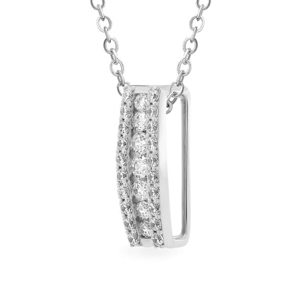 Mặt dây vàng trắng 14K gắn đá CZ DOJI AFPK000675F2CZ1