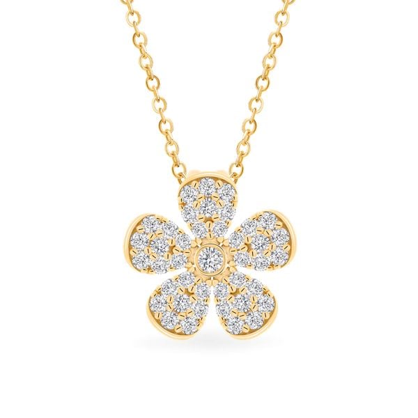 Mặt dây nữ vàng vàng 14K gắn đá CZ DOJI AFPK000681F1CZ1