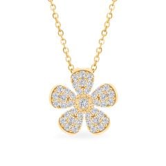 Mặt dây nữ vàng vàng 14K gắn đá CZ DOJI AFPK000681F1CZ1