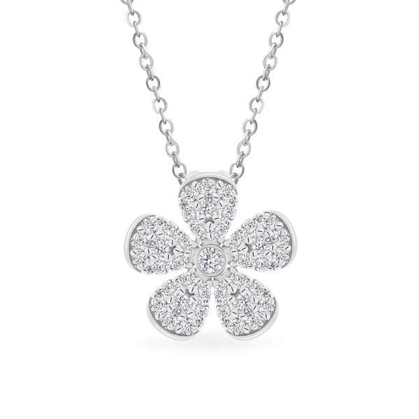 Mặt dây nữ vàng trắng 14K gắn đá CZ DOJI AFPK000681F2CZ1