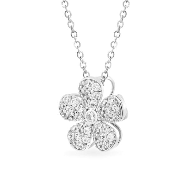 Mặt dây nữ vàng trắng 14K gắn đá CZ DOJI AFPK000681F2CZ1