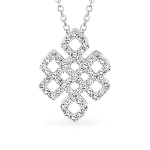 Mặt dây vàng trắng 14K gắn đá CZ DOJI AFPK000699F2CZ1