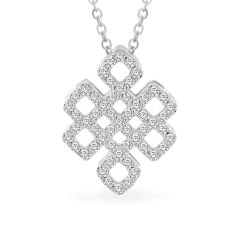 Mặt dây vàng trắng 14K gắn đá CZ DOJI AFPK000699F2CZ1