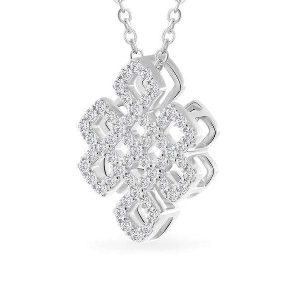 Mặt dây vàng trắng 14K gắn đá CZ DOJI AFPK000699F2CZ1