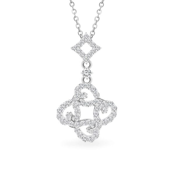 Mặt dây vàng trắng 14K gắn đá CZ DOJI AFPK000703F2CZ1