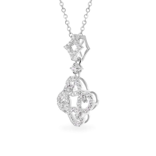 Mặt dây vàng trắng 14K gắn đá CZ DOJI AFPK000703F2CZ1