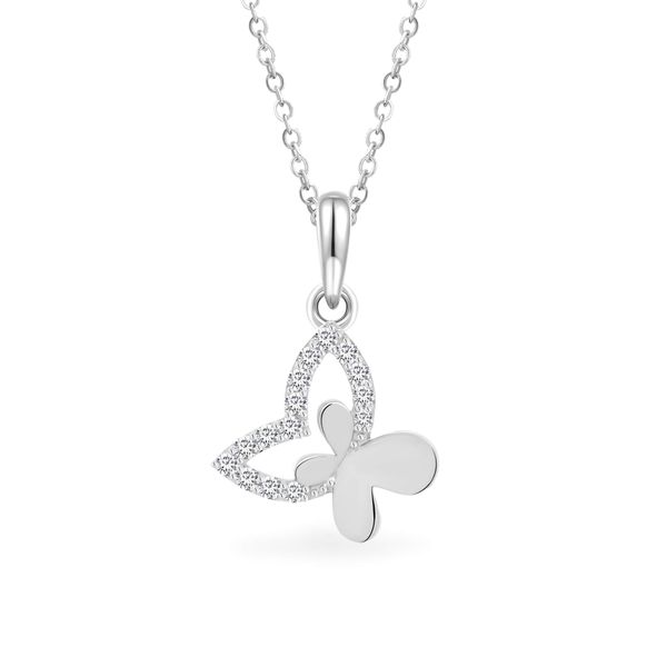 Mặt dây vàng trắng 14K gắn đá CZ DOJI AFPK000720F2CZ1