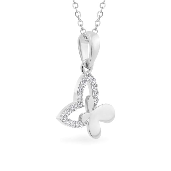 Mặt dây vàng trắng 14K gắn đá CZ DOJI AFPK000720F2CZ1