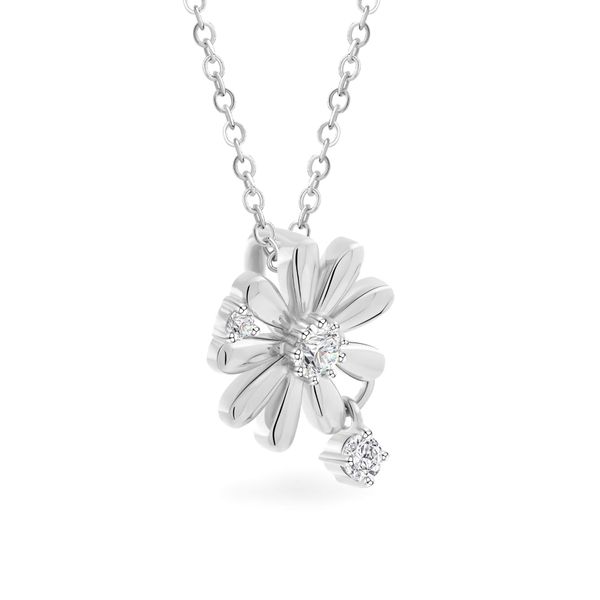 Mặt dây vàng trắng 14K gắn đá CZ DOJI AFPK000726F2CZ1