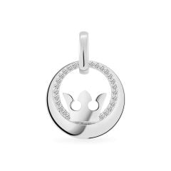 Mặt dây vàng trắng 18K gắn đá CZ DOJI AFPM001006D2CZ1