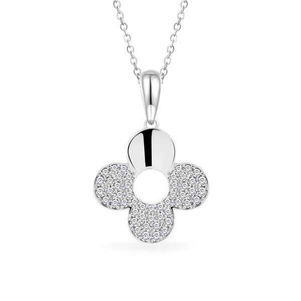 Mặt dây vàng trắng 18K gắn đá CZ DOJI AFPM001008D2CZ1