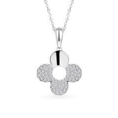 Mặt dây vàng trắng 18K gắn đá CZ DOJI AFPM001008D2CZ1