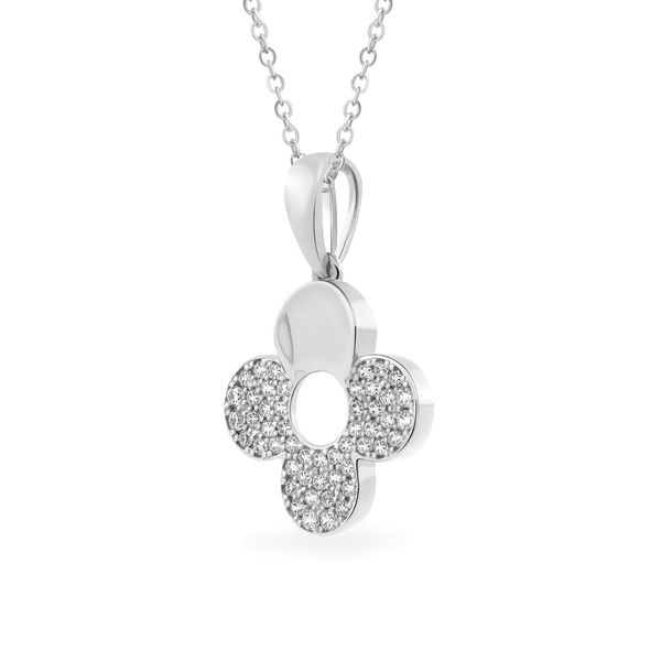 Mặt dây vàng trắng 18K gắn đá CZ DOJI AFPM001008D2CZ1