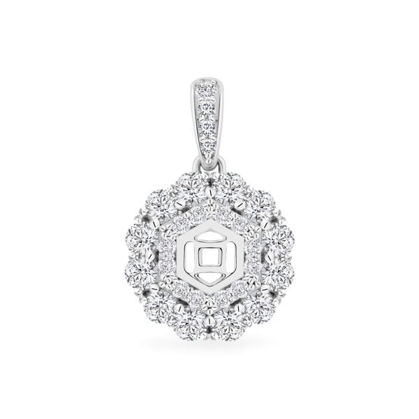 Mặt dây vàng trắng 18K gắn đá CZ DOJI AFPM001092D2CZ1