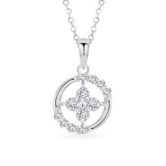 Mặt dây vàng trắng 18K gắn đá CZ DOJI AFPM001122D2CZ1