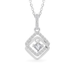 Mặt dây vàng trắng 18K gắn đá CZ DOJI AFPM100488D2CZ1