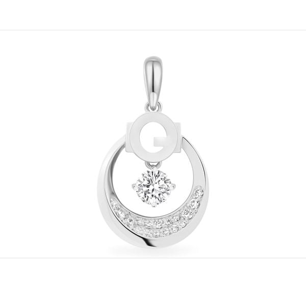 Mặt dây vàng trắng 18K gắn đá CZ DOJI AFPM200036D2CZ1