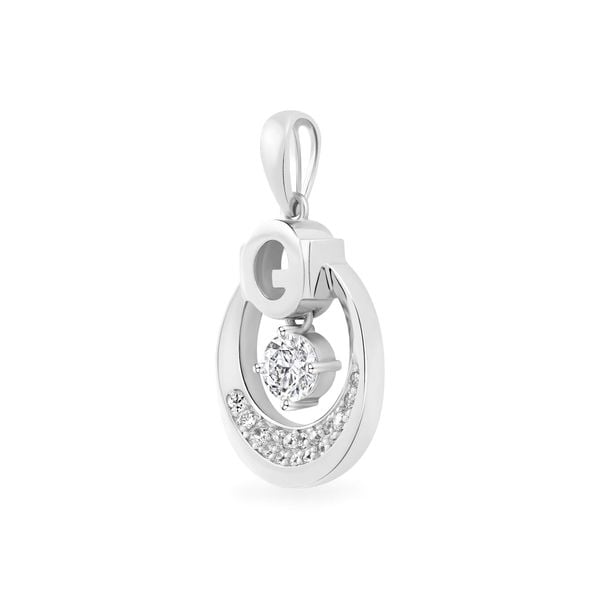 Mặt dây vàng trắng 18K gắn đá CZ DOJI AFPM200036D2CZ1