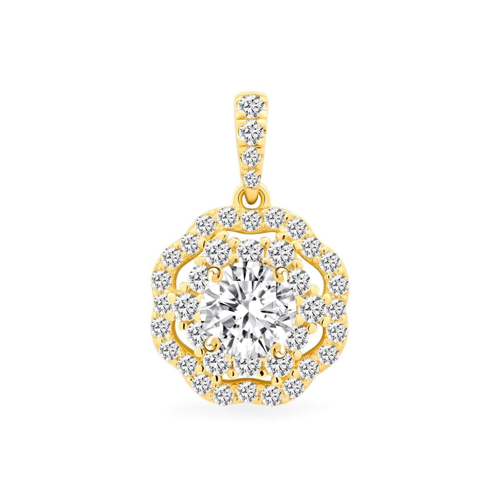 Mặt dây vàng vàng 18K gắn đá CZ DOJI AFPM200128D1CZ1 