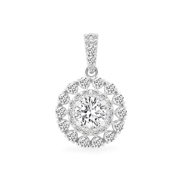 Mặt dây vàng trắng 18K gắn đá CZ DOJI AFPM200160D2CZ1