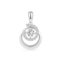 Mặt dây vàng trắng 18K gắn đá CZ DOJI AFPM200244D2CZ1