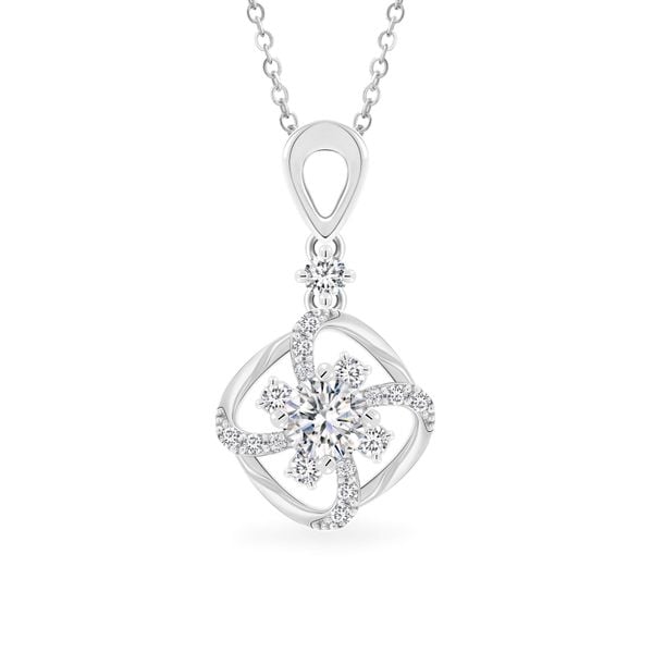 Mặt dây vàng trắng 18K gắn đá CZ DOJI AFPM200444D2CZ1