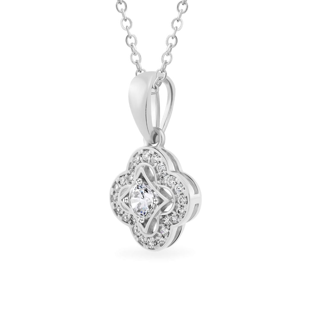 Mặt dây vàng trắng 18K gắn đá CZ DOJI AFPM200471D2CZ1 