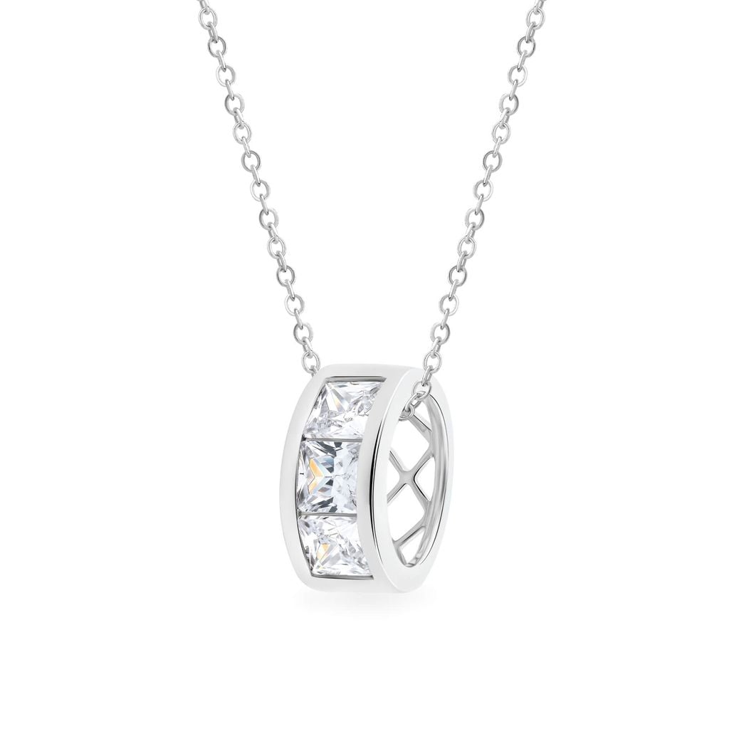 Mặt dây vàng trắng 18K gắn đá CZ DOJI AFPM201113D2CZ1 