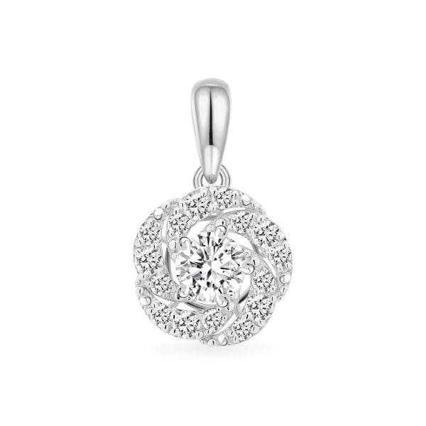 Mặt dây vàng trắng 18K gắn đá CZ DOJI AFPM300100D2CZ1