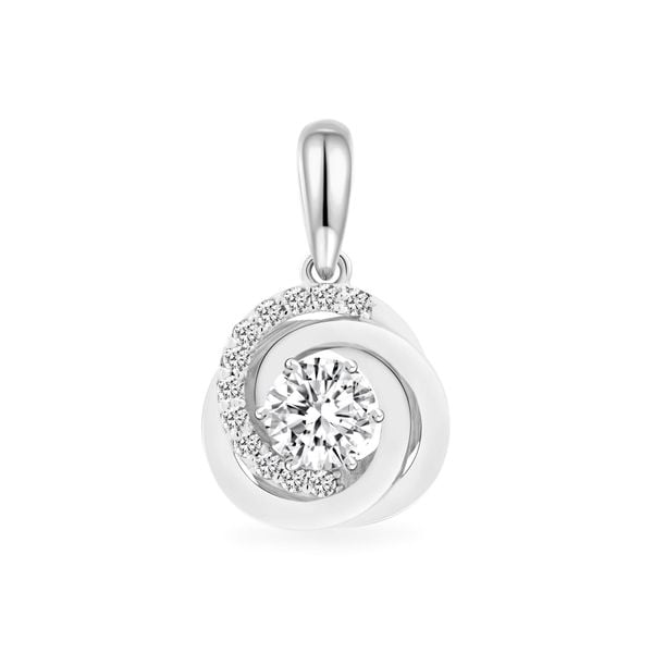 Mặt dây vàng trắng 18K gắn đá CZ DOJI AFPM300123D2CZ1