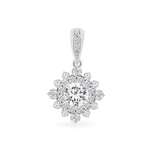 Mặt dây vàng trắng 18K gắn đá CZ DOJI AFPM300154D2CZ1