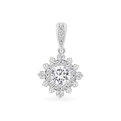 Mặt dây vàng trắng 18K gắn đá CZ DOJI AFPM300154D2CZ1