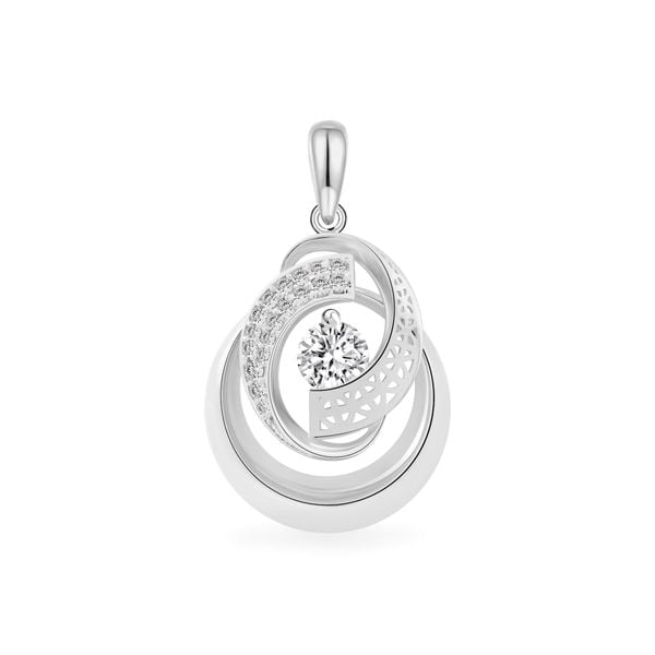 Mặt dây vàng trắng 18K gắn đá CZ DOJI AFPM300198D2CZ1