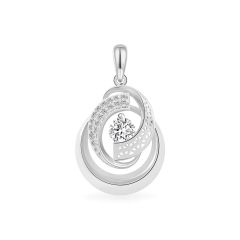 Mặt dây vàng trắng 18K gắn đá CZ DOJI AFPM300198D2CZ1