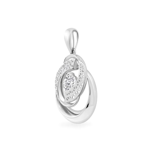 Mặt dây vàng trắng 18K gắn đá CZ DOJI AFPM300198D2CZ1