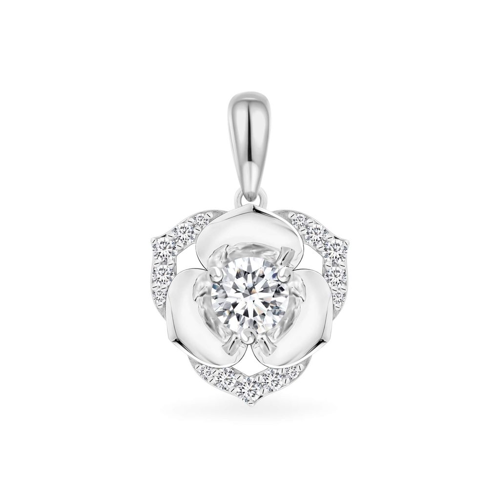 Mặt dây vàng trắng 18K gắn đá CZ DOJI AFPM300201D2CZ1 