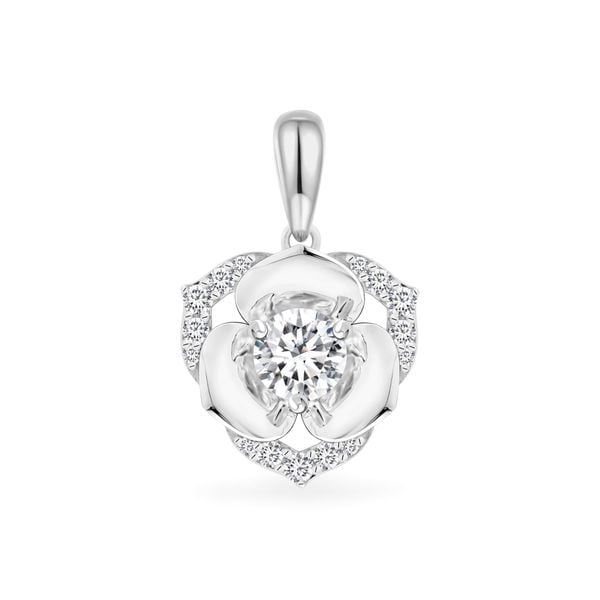 Mặt dây vàng trắng 18K gắn đá CZ DOJI AFPM300201D2CZ1