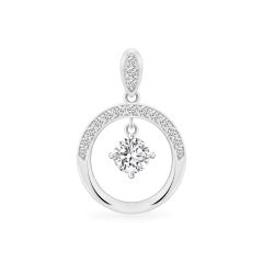 Mặt dây vàng trắng 18K gắn đá CZ DOJI AFPM300245D2CZ1