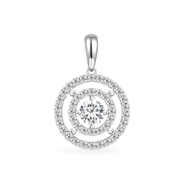 Mặt dây vàng trắng 18K gắn đá CZ DOJI AFPM300365D2CZ1