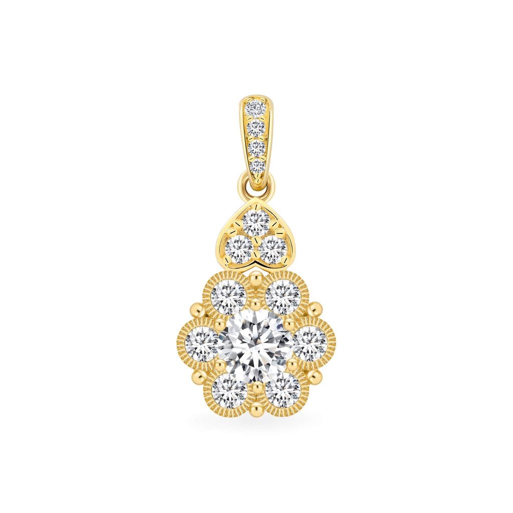 Mặt dây vàng vàng 18K gắn đá CZ DOJI AFPM300405D1CZ1 