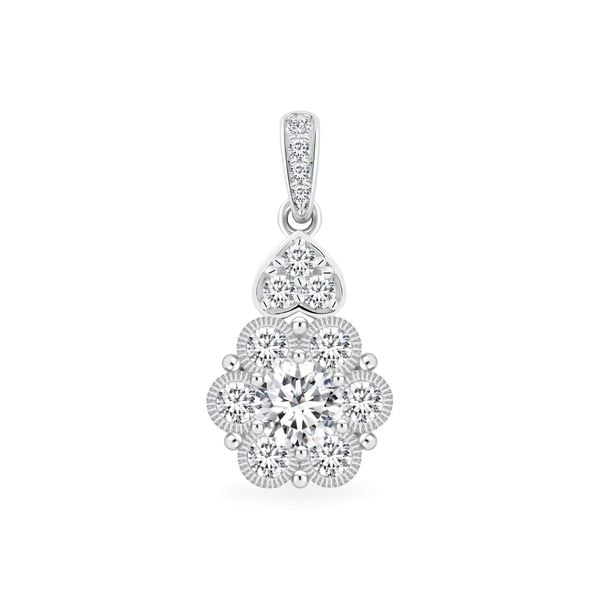 Mặt dây vàng trắng 18K gắn đá CZ DOJI AFPM300405D2CZ1