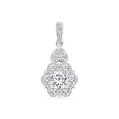 Mặt dây vàng trắng 18K gắn đá CZ DOJI AFPM300405D2CZ1