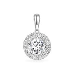 Mặt dây vàng trắng 18K gắn đá CZ DOJI AFPM300407D2CZ1