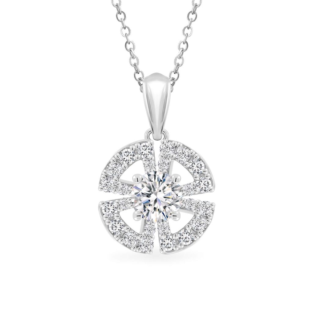 Mặt dây vàng trắng 18K gắn đá CZ DOJI AFPM300439D2CZ1 