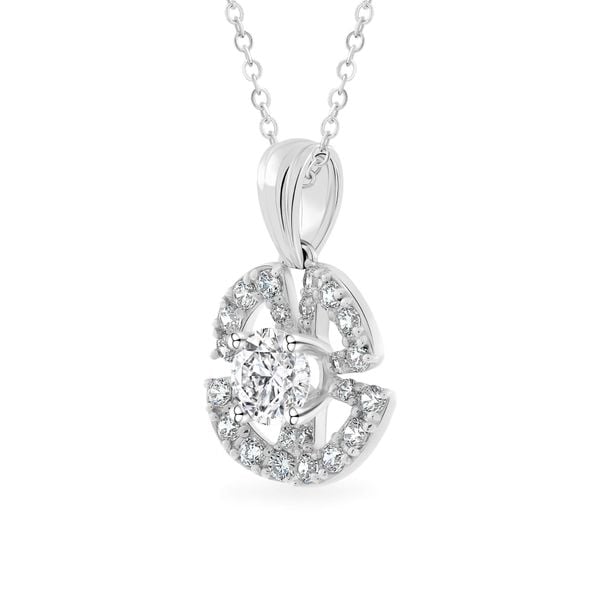 Mặt dây vàng trắng 18K gắn đá CZ DOJI AFPM300439D2CZ1