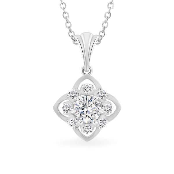 Mặt dây vàng trắng 18K gắn đá CZ DOJI AFPM300443D2CZ1